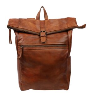 Bear Design Cow Lavato Pergola Rolltop Backpack 13" cognac