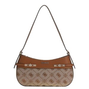 Guess Melinda Logo Shoulder Bag latte logo