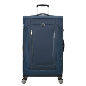 American Tourister Wanderlite Spinner L - Uitbreidbaar 108/123 liter - 79x48x31/34 cm - dark navy