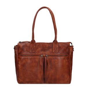 Bear Design Callisto Pelle Binni Laptopschoudertas cognac