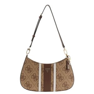 Guess Noelle II Top Zip Shoulder Bag latte logo/brown