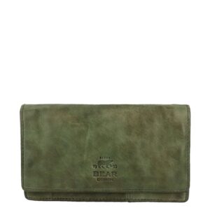 Bear Design Cow Lavato Dames Portemonnee 12cc olive green