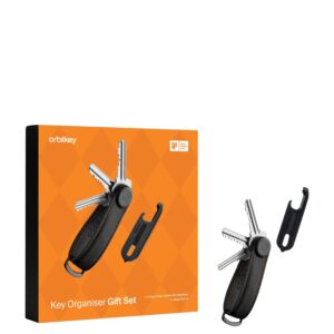 Orbitkey Crazy Horse Key Organiser + Multitool V2 - black-orange